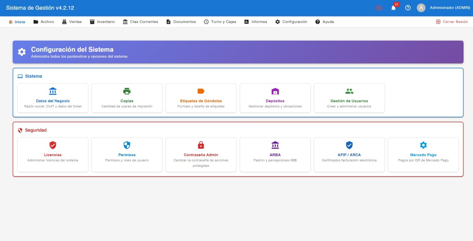 Configuración del Sistema